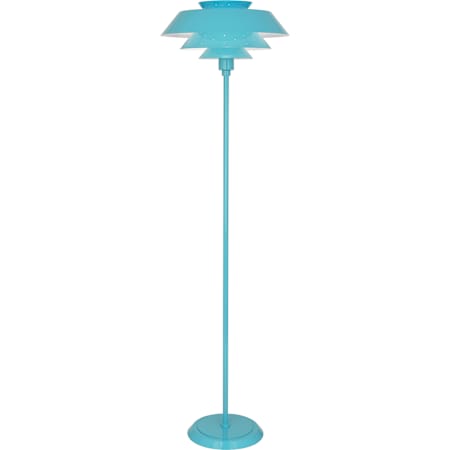 Robert Abbey Pierce 60" Tall Torchiere Floor Lamp with Perforated Metal Shade Egg Blue Gloss
