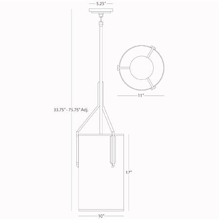 Robert Abbey-Empire Pendant-Line Drawing