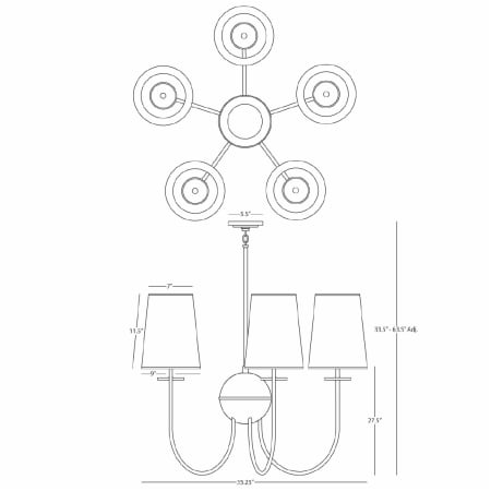 Robert Abbey-Fineas 5 ALA Chandelier-Line Drawing