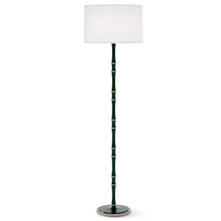 Robert Abbey Kane 65" Tall Torchiere Floor Lamp with Fabric Shade Jungle / Polished Nickel