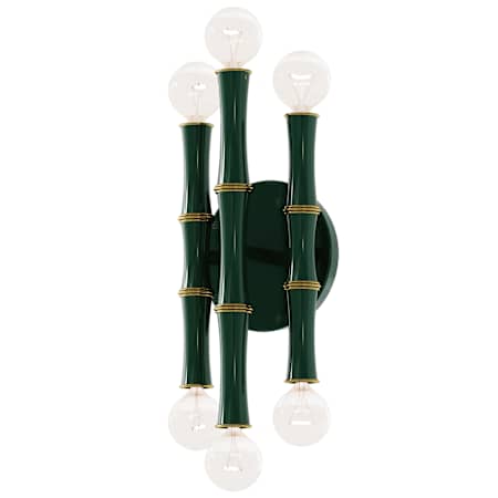 Robert Abbey Kane 6 Light 12" Tall Wall Sconce Jungle / Modern Brass