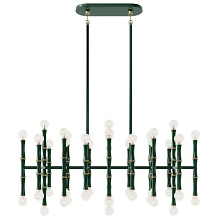 Robert Abbey Kane 42 Light 38" Wide Linear Chandelier Jungle / Modern Brass