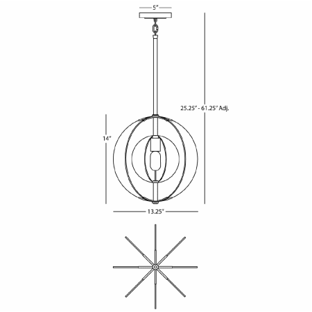 Robert Abbey-Latitude Pendant-Line Drawing