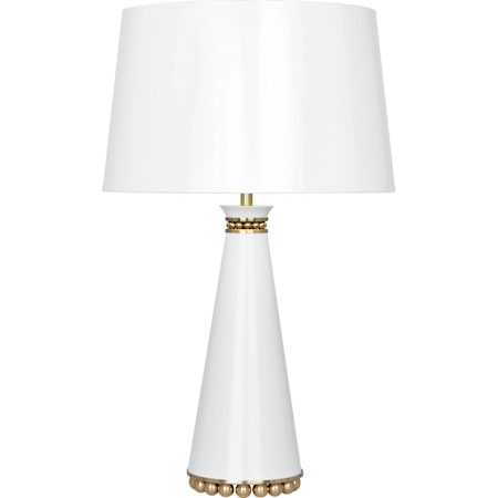 Robert Abbey Pearl 29" Tall Buffet Table Lamp with Paper Shade and Brass Base Lily