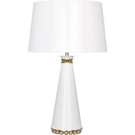 Robert Abbey Pearl 30" Column Table Lamp with Brass Accents and an Opaque Parchment Shade Lily