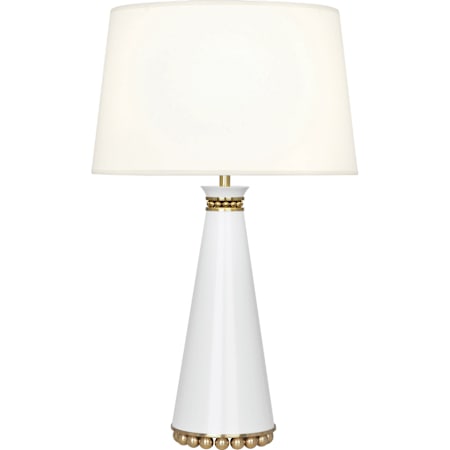 Robert Abbey Pearl 29" Tall Buffet Table Lamp with Fondine Fabric Shade and Brass Base Lily