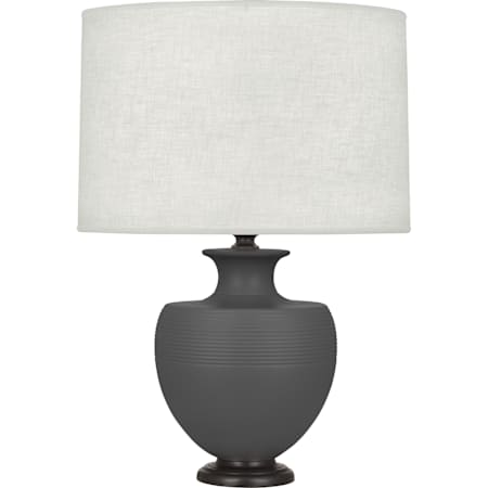 Robert Abbey Michael Berman Atlas 25" Tall Vase Table Lamp with Linen Shade and Bronze Base Matte Ash
