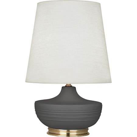 Robert Abbey Michael Berman Nolan 28" Tall Vase Table Lamp with Linen Shade and Brass Base Matte Ash
