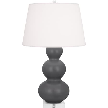 Robert Abbey Matte Triple Gourd 33" Tall Vase Table Lamp with Dupioni Silk Shade and Lucite Base Matte Ash