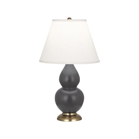 Robert Abbey Matte Small Double Gourd 23" Tall Vase Table Lamp with Dupioni Silk Shade and Brass Base Matte Ash