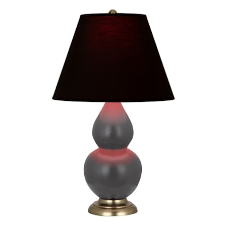Robert Abbey Matte Small Double Gourd 23" Tall Vase Table Lamp with Black Fabric Shade and Brass Base Matte Ash