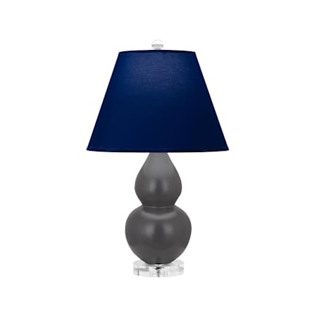 Robert Abbey Matte Small Double Gourd 22" Tall Vase Table Lamp with Navy Fabric Shade and Lucite Base Matte Ash
