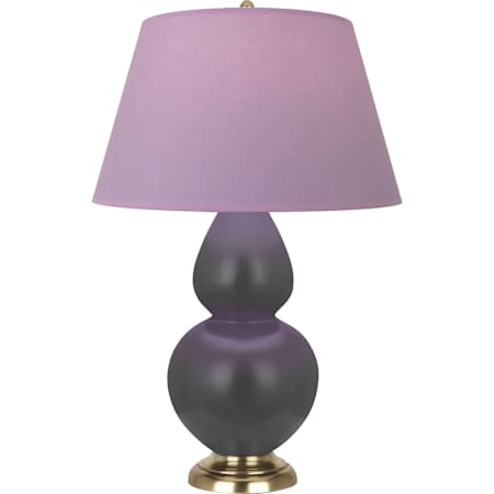 Robert Abbey Matte Double Gourd 31" Tall Vase Table Lamp with Lavender Fabric Shade and Brass Base Matte Ash