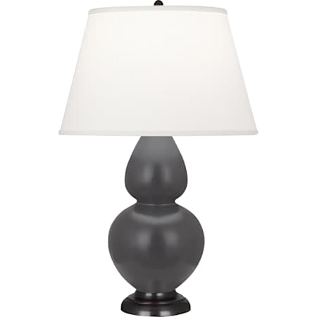 Robert Abbey Matte Double Gourd 31" Tall Vase Table Lamp with Dupioni Silk Shade and Bronze Base Matte Ash