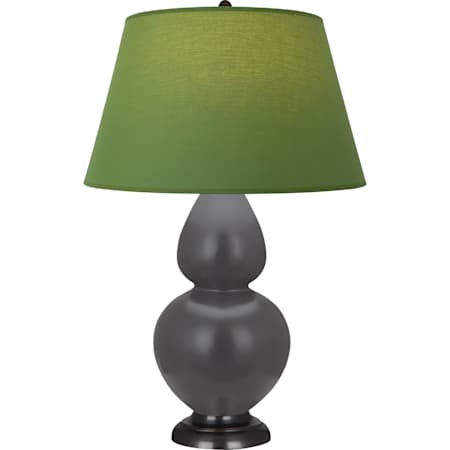 Robert Abbey Matte Double Gourd 31" Tall Vase Table Lamp with Tea Green Fabric Shade and Bronze Base Matte Ash