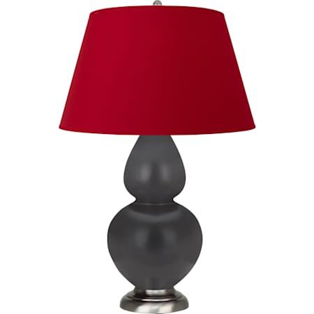 Robert Abbey Matte Double Gourd 31" Tall Vase Table Lamp with Red Fabric Shade and Silver Base Matte Ash