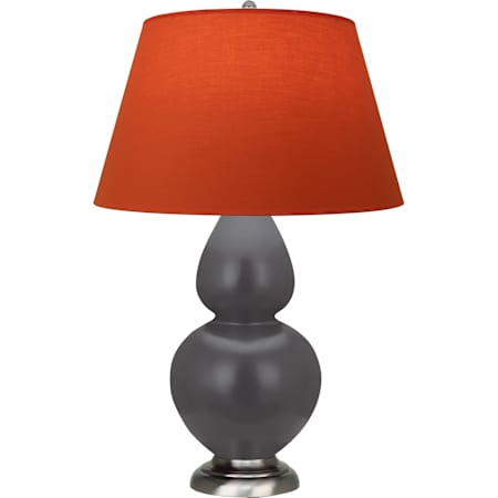 Robert Abbey Matte Double Gourd 31" Tall Vase Table Lamp with Tangerine Fabric Shade and Silver Base Matte Ash