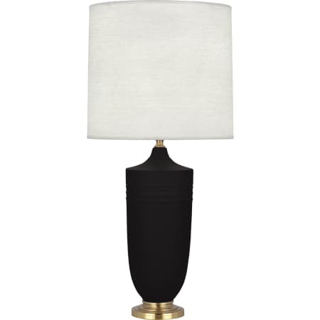 Robert Abbey Hadrian 29" Vase Table Lamp with Brass Accents Matte Dark Coal