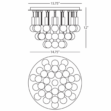 Robert Abbey-Milano Flushmount-Line Drawing