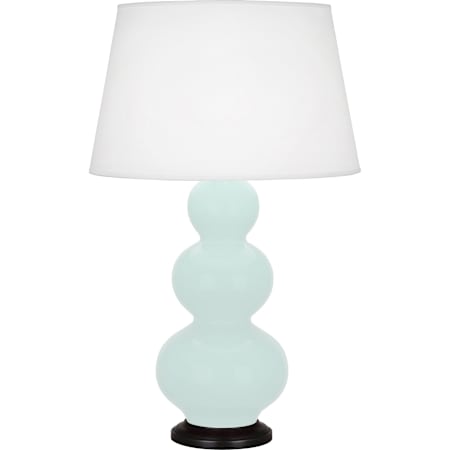 Robert Abbey Triple Gourd 33" Tall Vase Table Lamp with Pearl Dupioni Shade and Bronze Base Mint Glazed