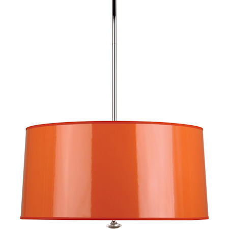 Robert Abbey Penelope 3 Light 26" Wide Pendant with Orange Paper Shade Polished Nickel