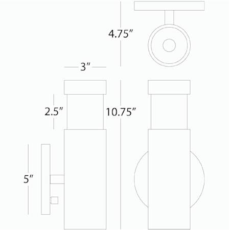 Robert Abbey-Peek Wall Sconce-Line Drawing