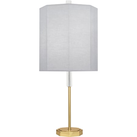Robert Abbey Kate 33" Tall Buffet Table Lamp with Pearl Gray Fabric Shade Modern Brass / Lucite Crystal