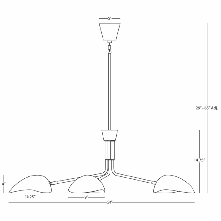 Robert Abbey-Racer Chandelier-Line Drawing