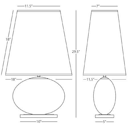 Robert Abbey-Raquel Tall Oval TL-Line Drawing