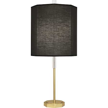 Robert Abbey Kate 33" Tall Buffet Table Lamp with Raven Black Fabric Shade Modern Brass / Lucite Crystal