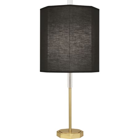 Robert Abbey Kate 33" Tall Buffet Table Lamp with Black Shade Modern Brass / Clear Crystal Accents