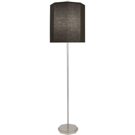 Robert Abbey Kate 66" Tall Buffet Floor Lamp with Black Shade Polished Nickel / Clear Crystal Accents