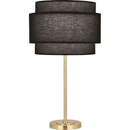 Robert Abbey Decker 29" Tall Buffet Table Lamp with Raven Black Tiered Shade Modern Brass