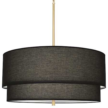 Robert Abbey Decker 3 Light 30" Wide Pendant with Raven Black Tiered Shade Modern Brass