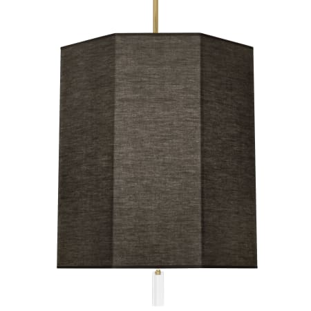 Robert Abbey Kate 6 Light 24" Wide Crystal Pendant with Black Shade Modern Brass / Clear Crystal Accents