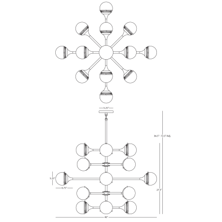 Robert Abbey-Rio Chandelier-Line Drawing