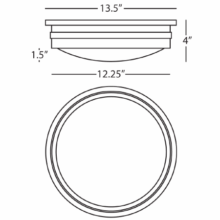 Robert Abbey-Roderick 14 Flushmount-Line Drawing