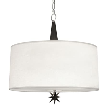 Robert Abbey Cosmos 3 Light 22" Wide Pendant with White Fabric Shade Deep Patina Bronze / Antique Silver