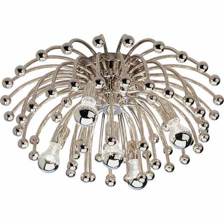 Robert Abbey Anemone 5 Light 24" Wide LED Semi-Flush Ceiling Fixture Polished Nickel