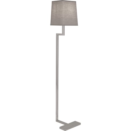 Robert Abbey Doughnut 49" Tall Arc Floor Lamp with Gray Fabric Shade Antique Silver