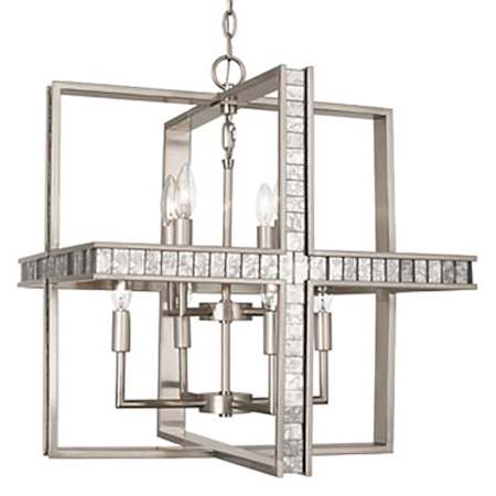 Robert Abbey Diana 8 Light 20" Wide Taper Candle Pendant Antique Silver / Antique Mirror