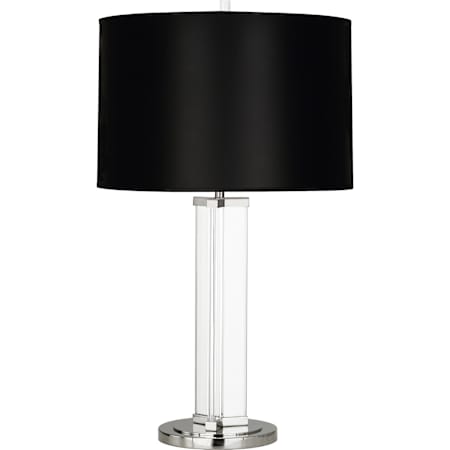 Robert Abbey Fineas 29" Tall Buffet Table Lamp with Black Paper Shade Polished Nickel