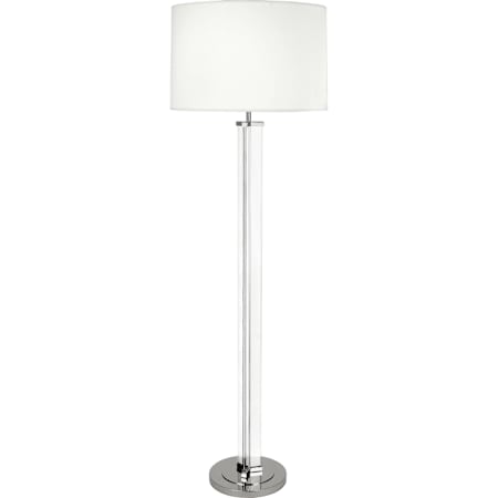 Robert Abbey Fineas 65" Tall Torchiere Floor Lamp with Fabric Shade Polished Nickel