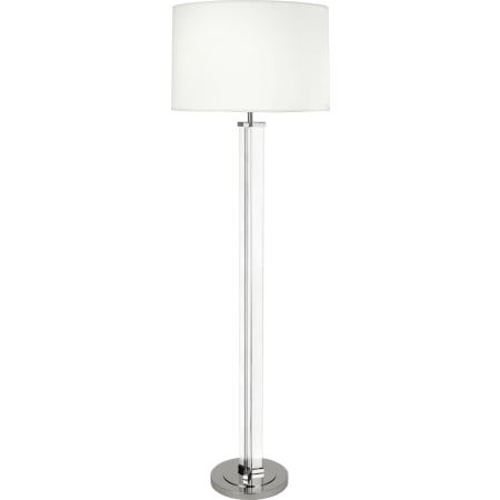 Robert Abbey Fineas 66" Column Floor Lamp with a Fondine Fabric Shade Polished Nickel