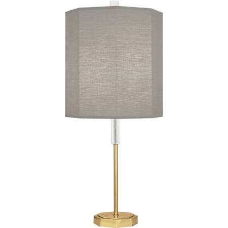 Robert Abbey Kate 33" Tall Buffet Table Lamp with Gray Fabric Shade Modern Brass / Lucite Crystal