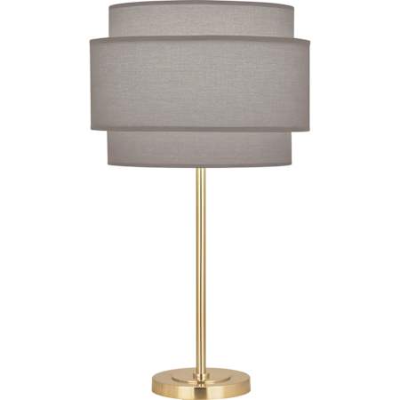 Robert Abbey Decker 29" Tall Buffet Table Lamp with Tiered Gray Fabric Shade Modern Brass