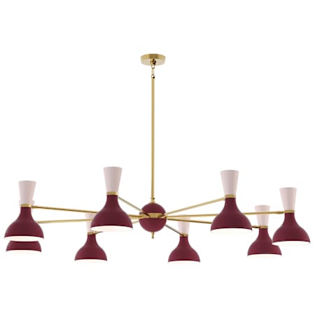 Robert Abbey Clare 8 Light 57" Wide Chandelier Brass / Sugar Plum / Rose Water