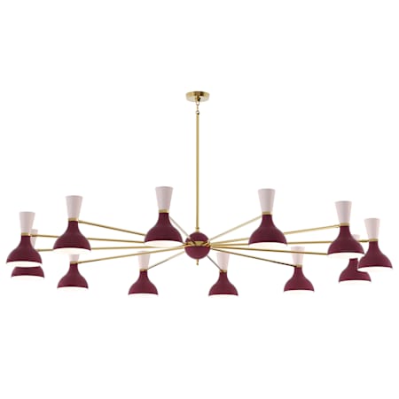 Robert Abbey Clare 12 Light 76" Wide Chandelier Brass / Sugar Plum / Rose Water