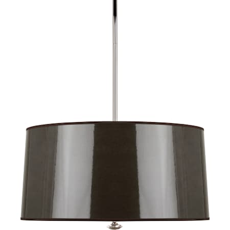 Robert Abbey Penelope 3 Light 26" Wide Pendant with Taupe Paper Shade Polished Nickel