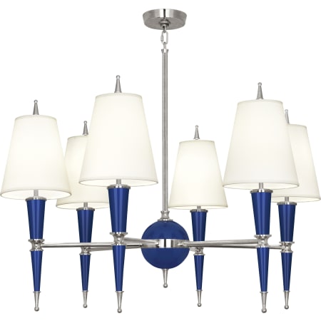 Robert Abbey-Versailles Ascot Nickel Chandelier-Navy Full